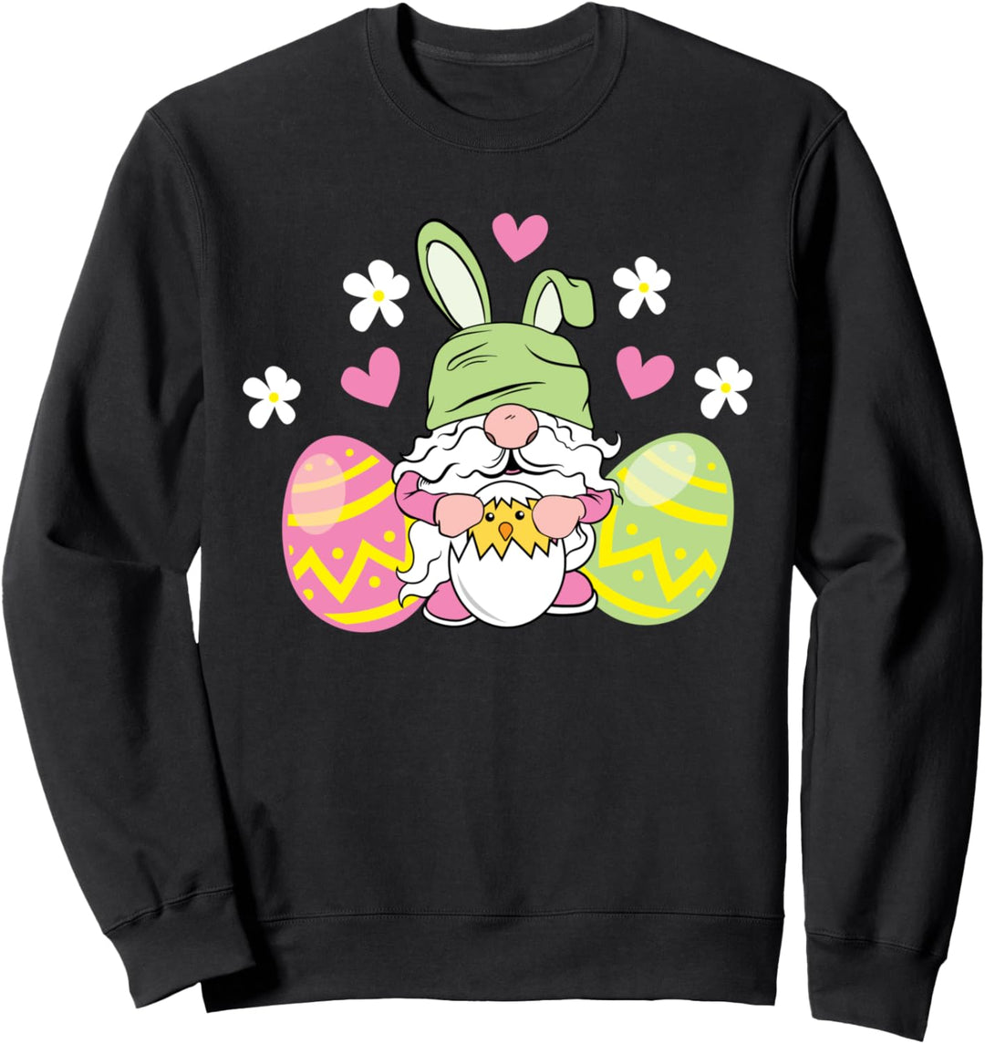 Niedliche Zwerge Hase Jungen Mädchen Kinder Ostereierjagd Sweatshirt