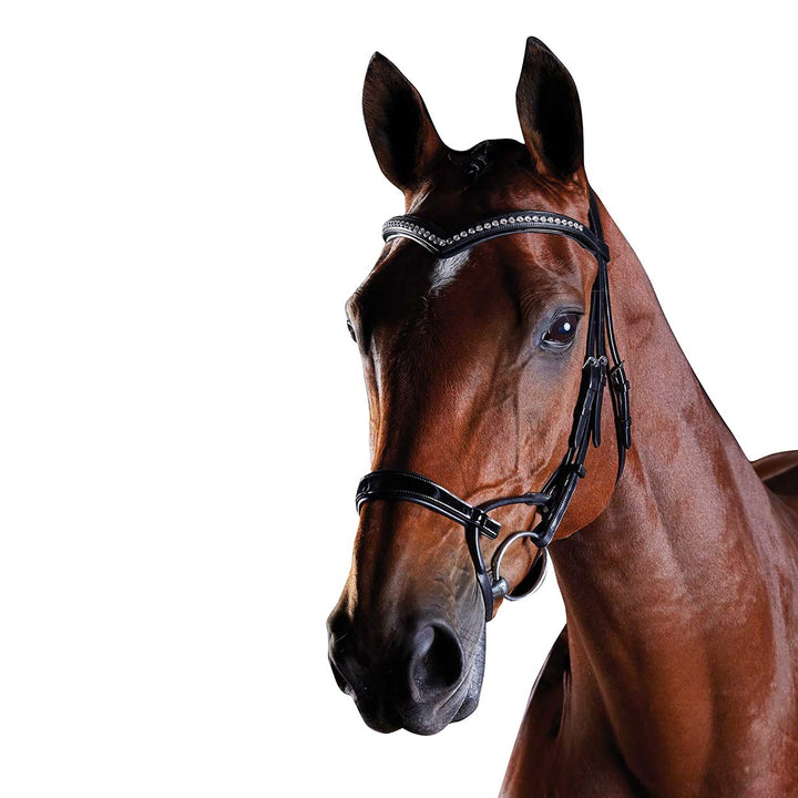 Collegiate ComFiTec Patent Snaffle Bridle Black Cob, Black Cob