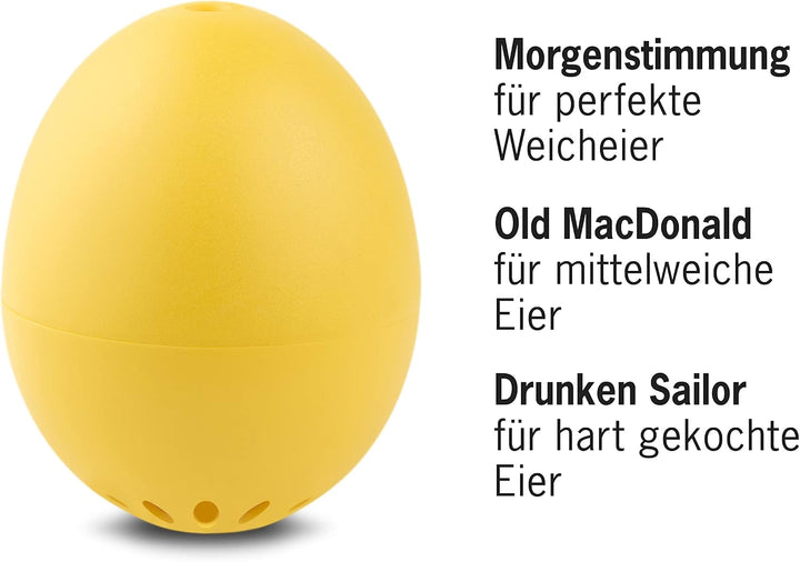 Brainstream PiepEi Classic Gelb - Singende Eieruhr zum Mitkochen - Eierkocher für 3 Härtegrade - Pie
