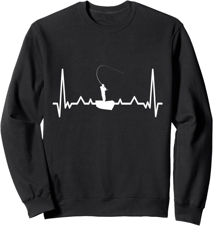 Angler Herzschlag Frequenz Angeln Fischen Sweatshirt
