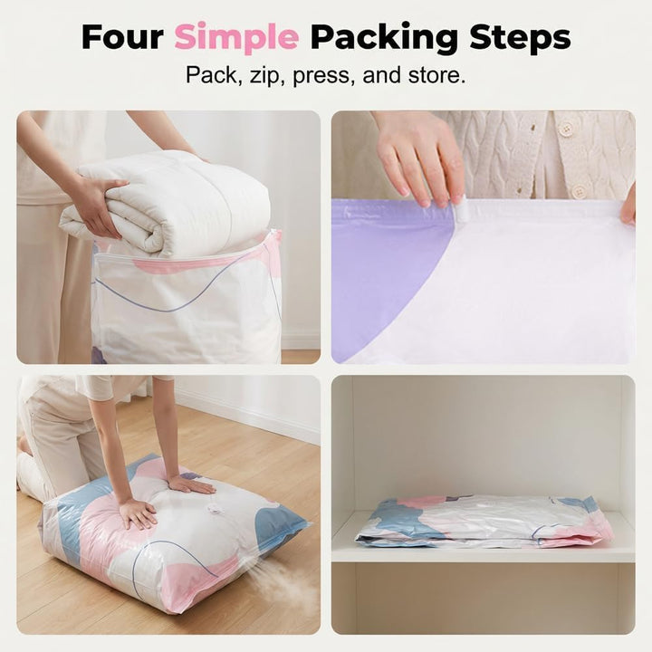 2PCS No-Pump Large Vacuum Storage Compression Bags, Vakuumbeutel ohne Pumpe, Vacuum Storage Bags,Ver
