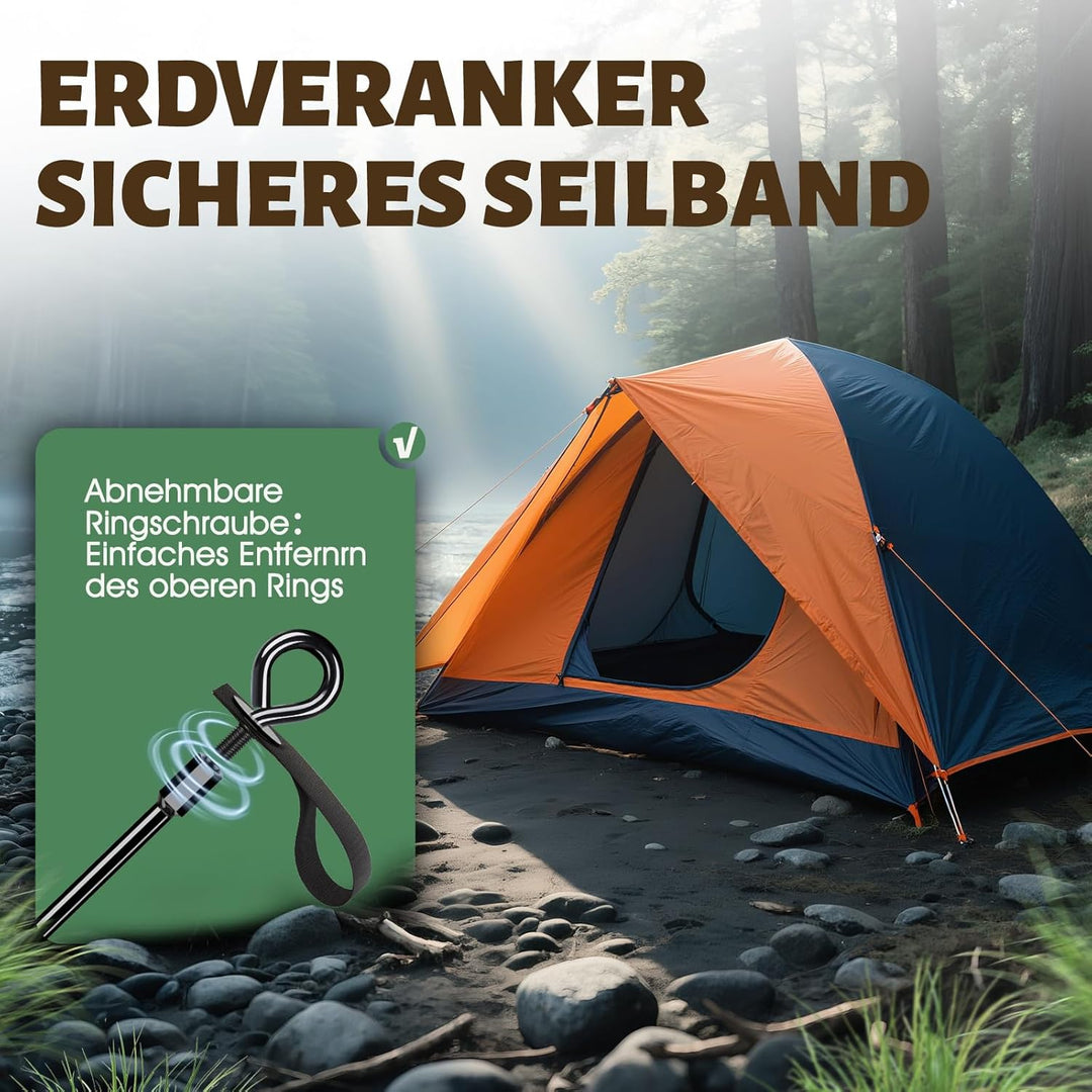 Trampolin Bodenanker Set von 4 mit Gurten, Heavy Duty Trampolin Anchor Kit für Zelte, Schaukeln, Vor