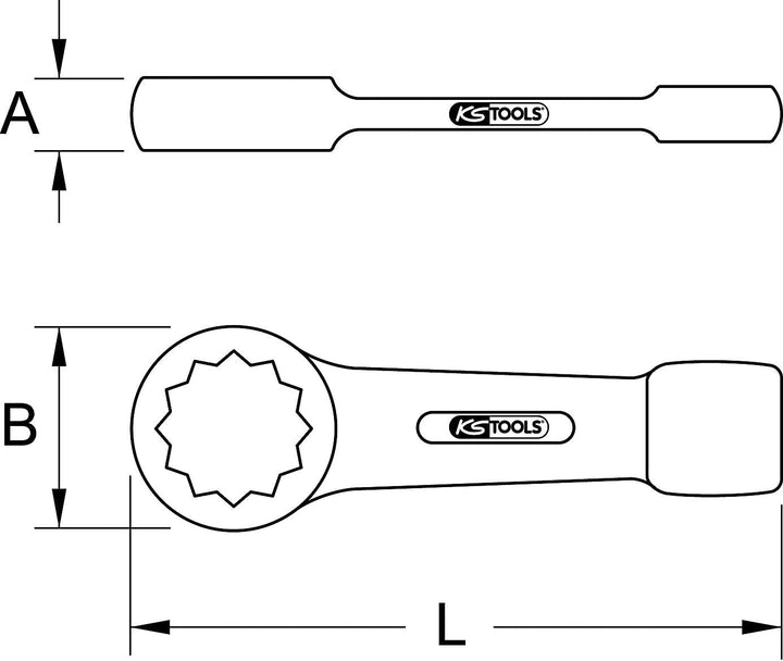 KS Tools 517.0924 Schlag-Ringschlüssel, 24mm