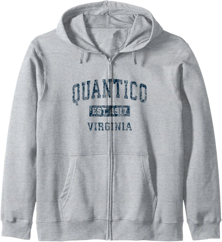 Quantico Virginia VA Vintage-Sportdesign Marine-Druck Kapuzenjacke