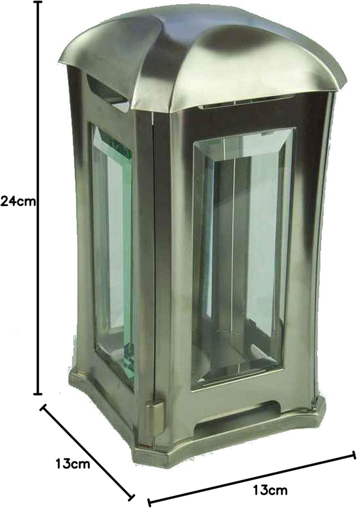 designgrab AEL5AGB1Oliv Grablampe Royal aus Edelstahl - Silber, 13 x 13 x 24 cm