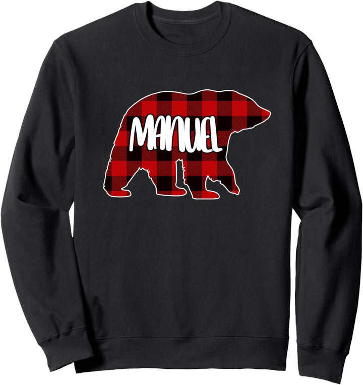Manuel Bär Custom Red Buffalo Plaid Weihnachtspyjama Sweatshirt