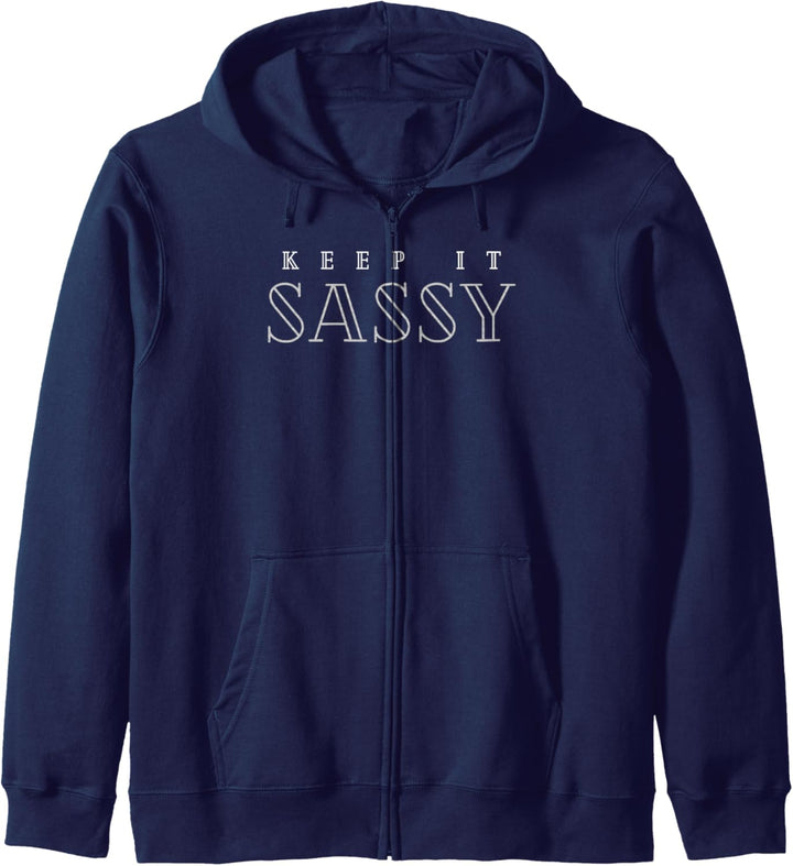 Keep It Sassy Silver Texture Kapuzenjacke