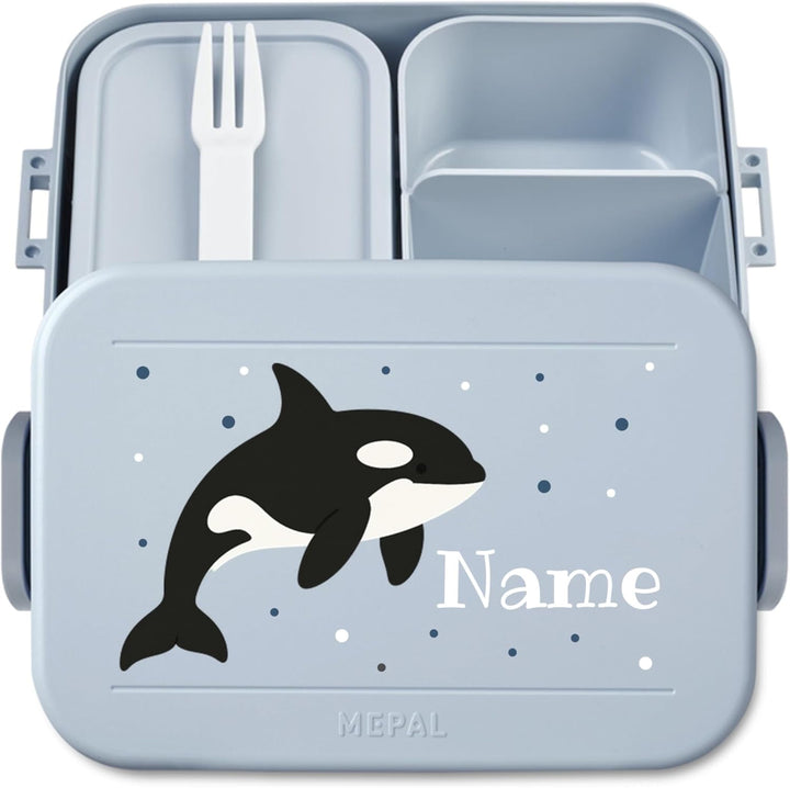printplanet® Personalisierbare Brotdose „Layout Orca“ – Lunchbox/Bento Box von Mepal – mit eigenem N
