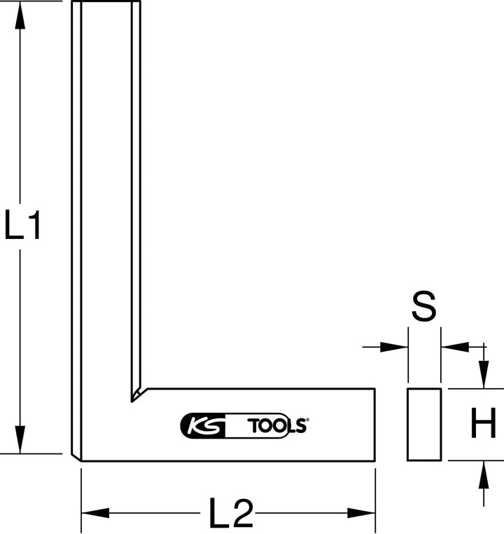 KS Tools 300.0203 Flachwinkel nach DIN 875/1, 250mm, Farbig, 250 mm, 250 mm