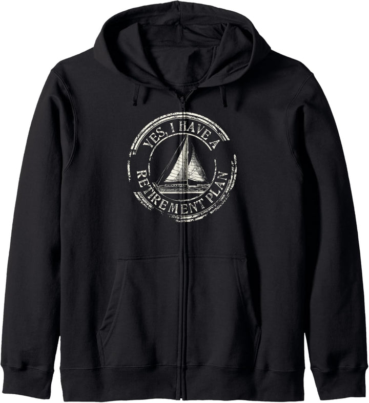 Segelboot Ruhestandsplan Geschenkidee Kapuzenjacke