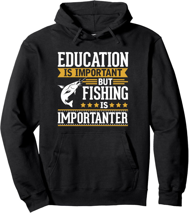 Fishing Is Importanter Funny Gift Pullover Hoodie