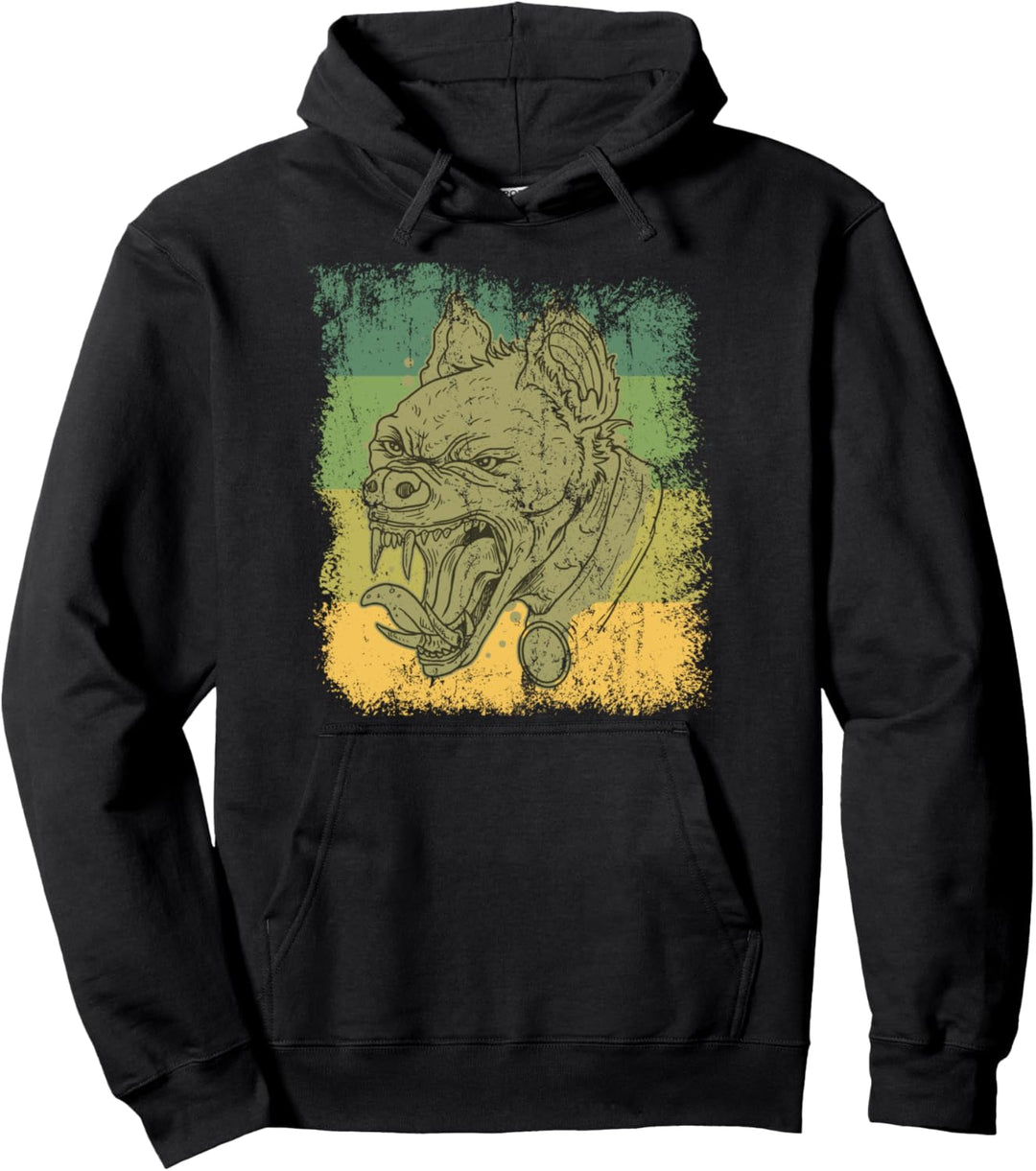 Afrika Safari Tier Retro Hyäne Pullover Hoodie