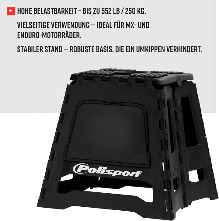 Polisport Ständer faltbar schwarz 8981500007, Schwarz