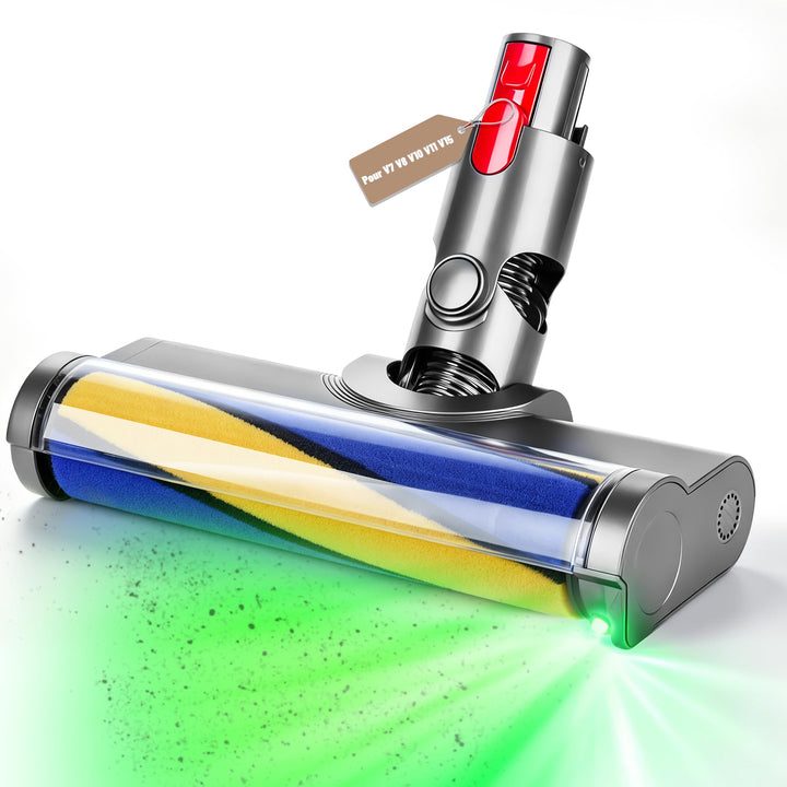 Bürste für Dyson V7 V8 V10 V11 V15 Bodendüse mit LED-Licht und Bürsten-Softwalze für Hartboden Ersat