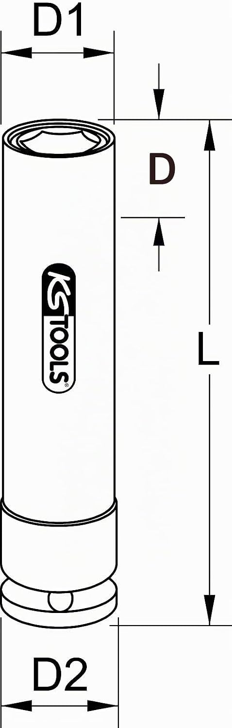 KS Tools 515.2043 1/2" Spezial-Alu-Felgen Kraft-Stecknuss, XL, 17mm