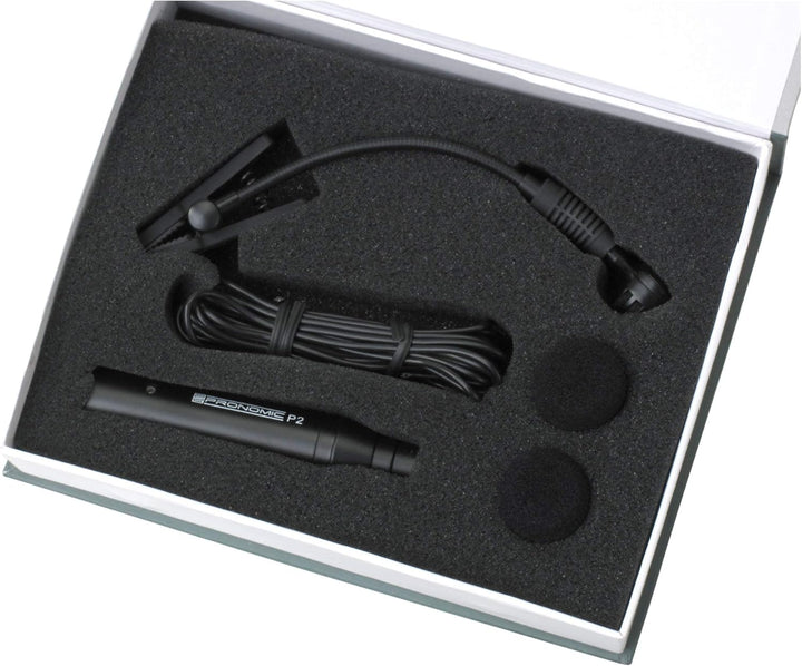 Pronomic IM-20 Bläsermikrofon, Clipmikrofon, Schwarz Single, Single