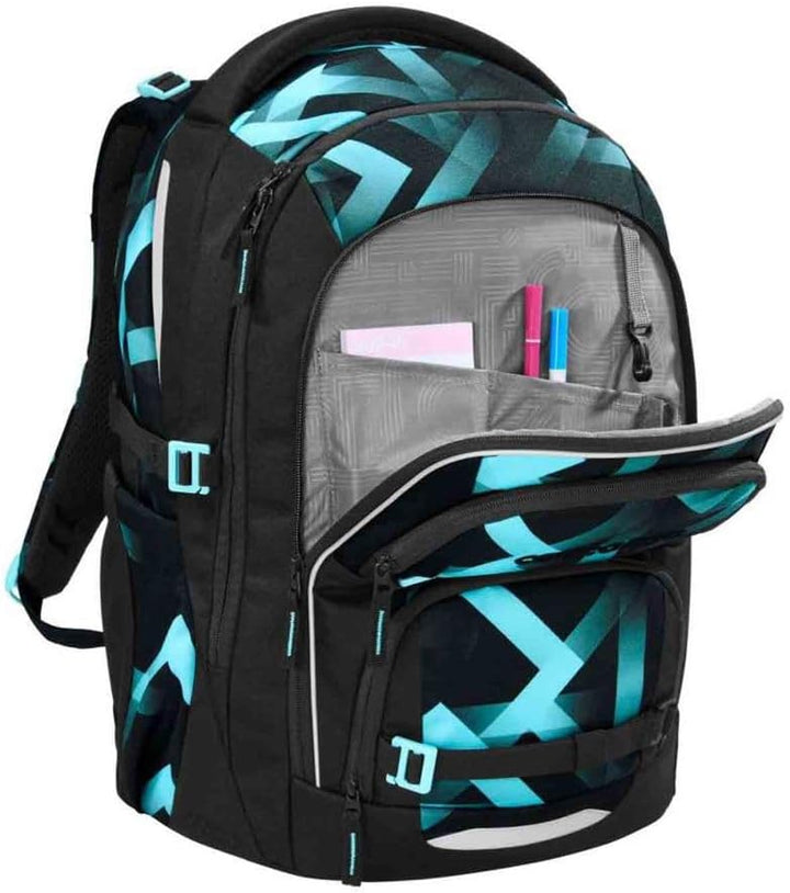 Coocazoo Porter Schulrucksack Set 3tlg. inkl. Sportbeutel (Laser Lights), Laser Lights