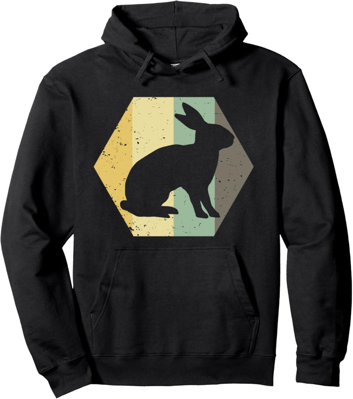 Hase Kaninchen Tierliebe Tierfreund Retro Hoodie Pullover Hoodie