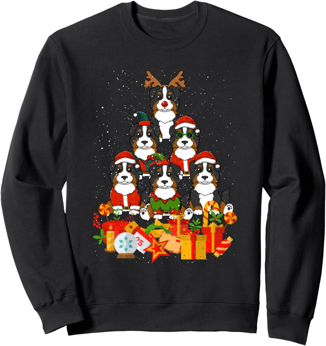 Berner Sennen Hund Frohe Weihnachten Hunde Christbaum Sweatshirt