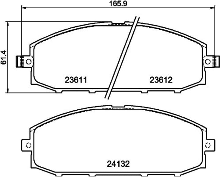 HELLA PAGID 8DB 355 010-511 Bremsbelagsatz - T1370 - Dicke/Stärke: 19mm - Bremssystem: Akebono - mit