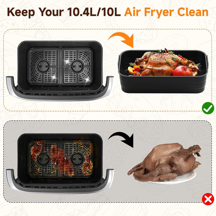 Alyvisun Heissluftfritteuse, 3 Stück Airfryer Silikonformen Wiederverwendbar Silikon Backform Zubehö