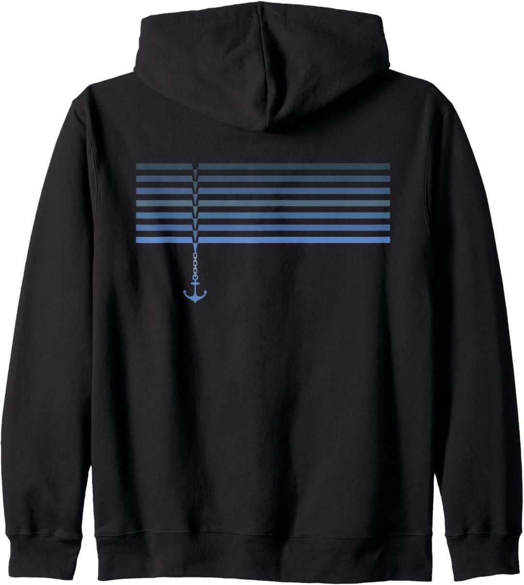 Retro Streifen Boot Motiv Old Fashioned Sailors Iron Anchor Kapuzenjacke
