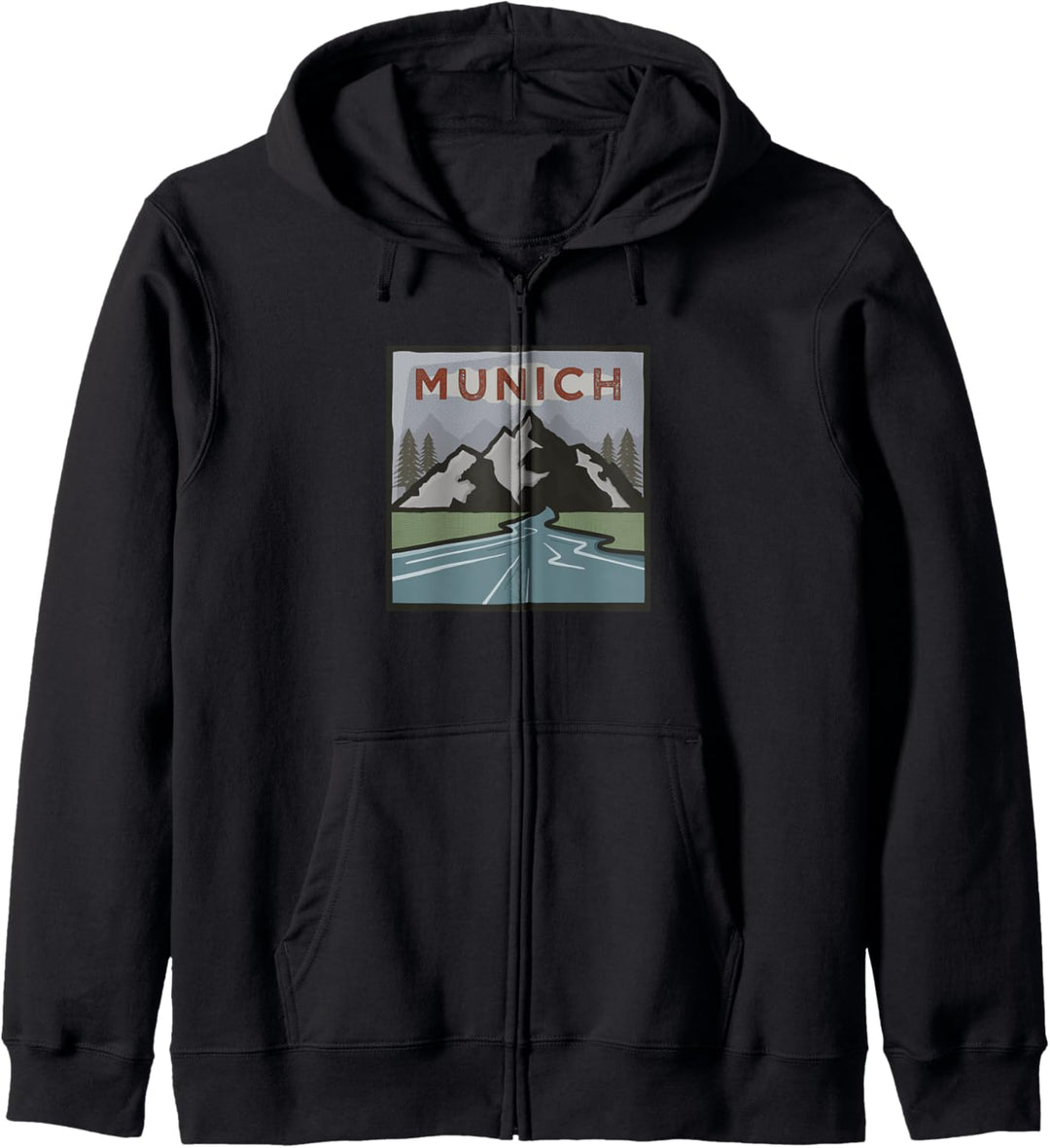 Vintage Munich, Germany Illustration / Retro Munich Kapuzenjacke