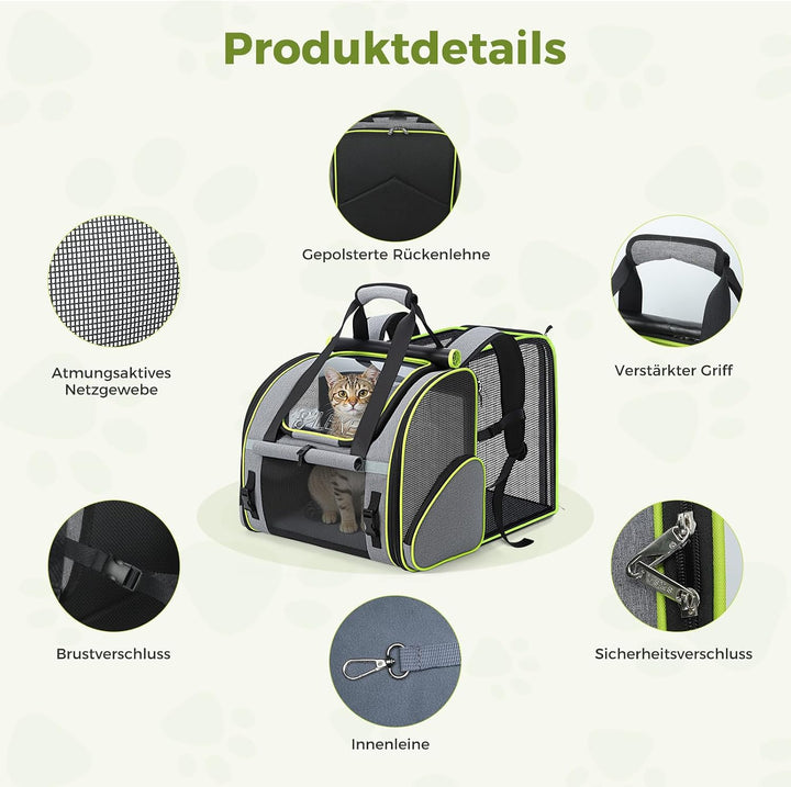Lekesky Katzenrucksack Bubble Haustier Rucksack mit Netzfenster, Hunderucksack Erweiterbar Tragbare