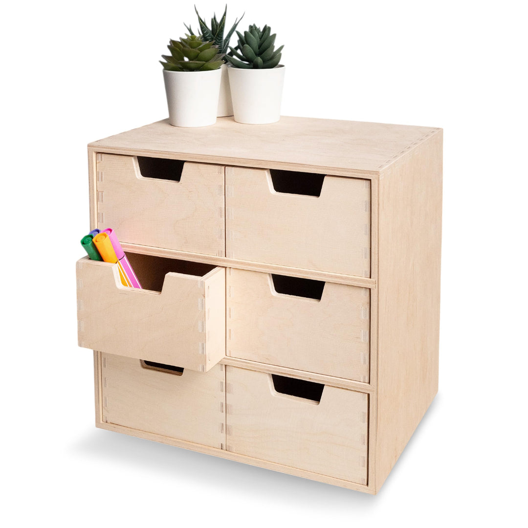 Creative Deco Schubladenbox Schubladenelement | 6 Schubladen | 28,5 x 20 x 28,5 cm (+/- 1 cm) | Mini