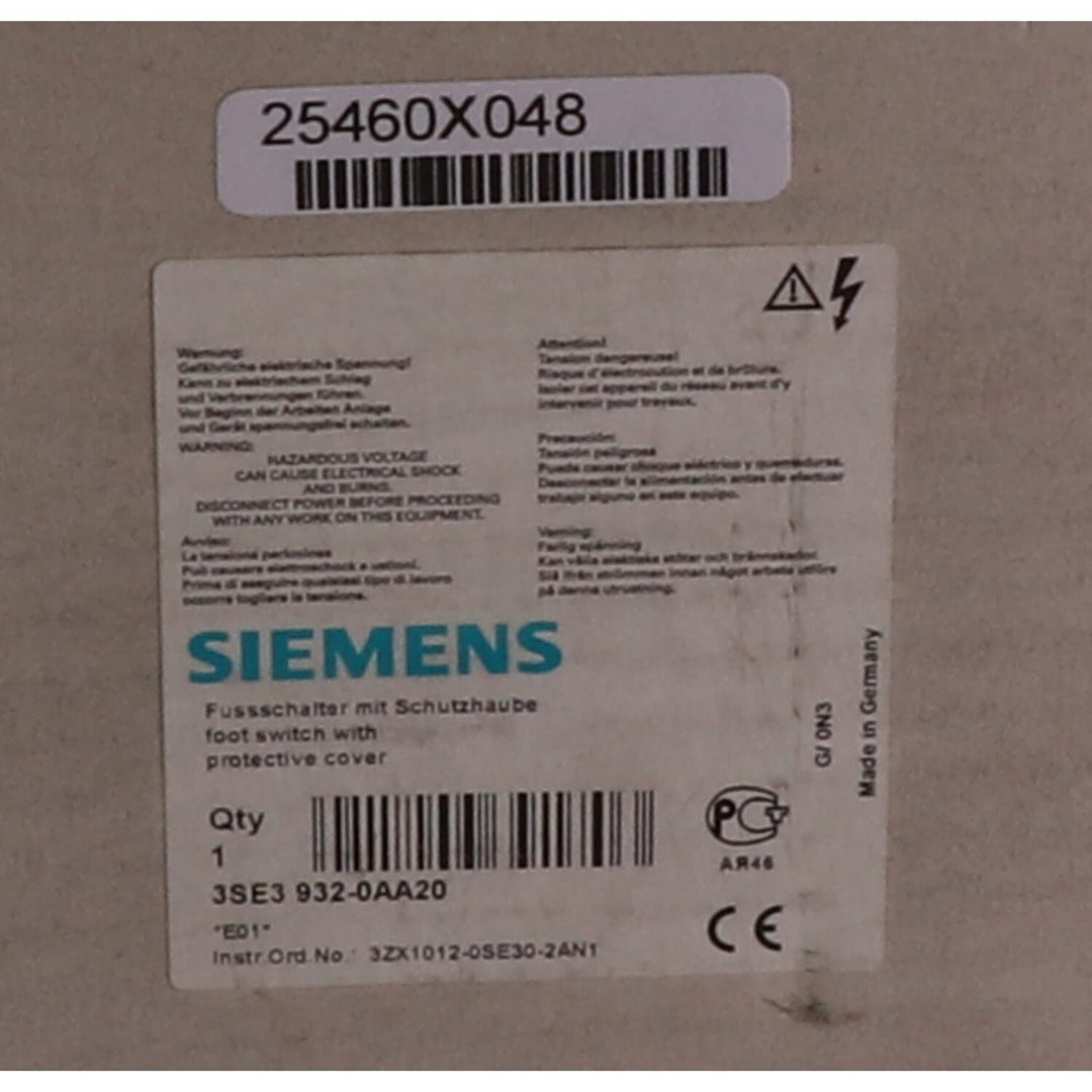 Siemens 3SE3932-0AA20 Foot Switch Fussschalter New NFP