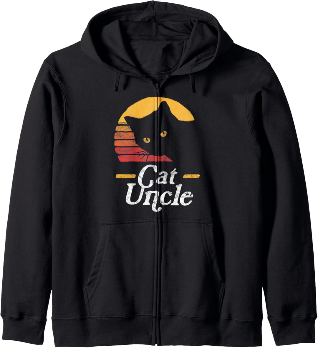 Cat Uncle Vintage 80s Style Cat Retro Distressed Kapuzenjacke