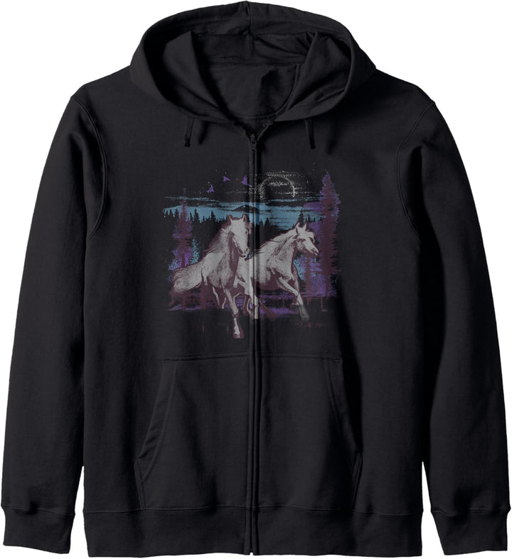 Trendy Moonlight Horse Run Kapuzenjacke