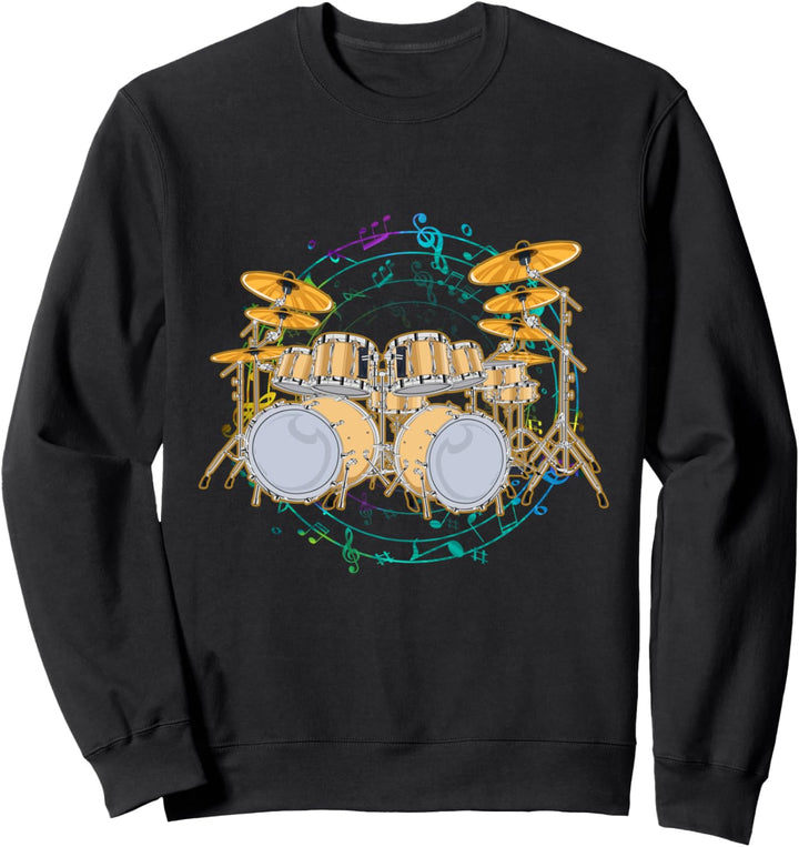 Hobby Drummer Rock Musiker Farbenfrohes Schlagzeug Sweatshirt