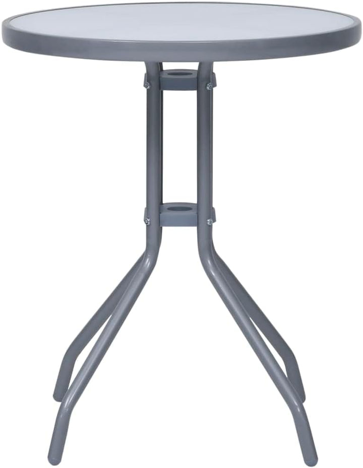Gartentisch Hellgrau 60 cm Stahl und Glas