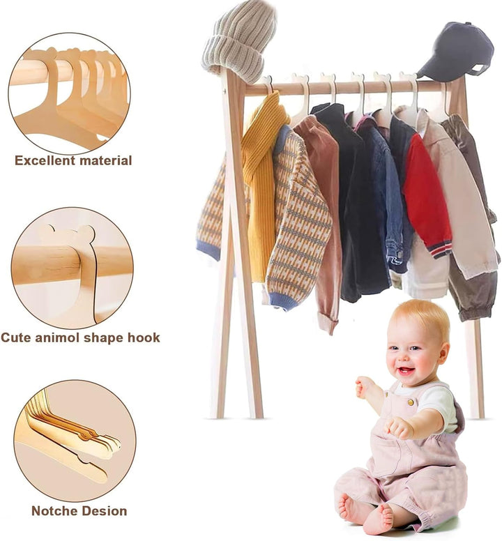 30 Stück Kleiderbügel Kinder, Baby Kleiderbügel Holz, Kinderkleiderbügel, Kinder Kleiderbügel, Kinde