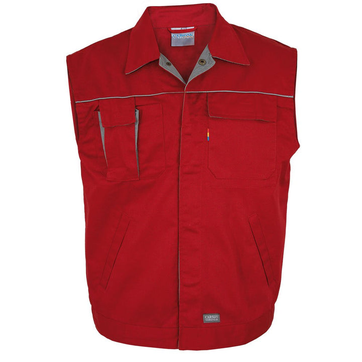 Carson Contrast Arbeitsweste, Rot / Grau, S Rot / Grau S, Rot / Grau S