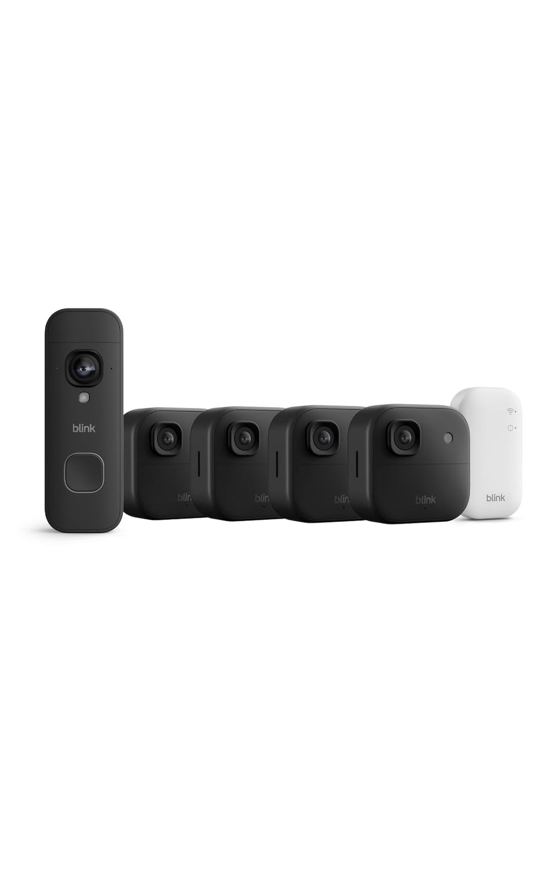 Blink Outdoor 2K+ Kameras mit Blink Videotürklingel 2K+ (neueste Generation), Schwarz, inkl. Sync Mo