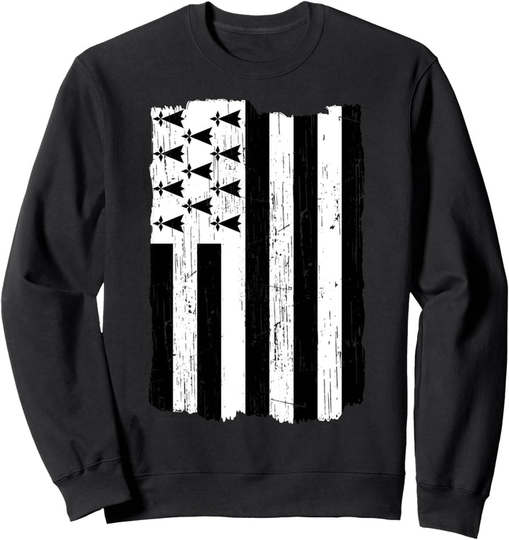 Vintage Bretagne Flagge Urlaub Bretonen Frankreich Sweatshirt