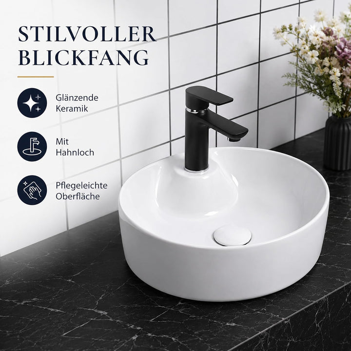 Art-of-Baan® Aufsatzwaschbecken I edles Waschbecken mit Lotus-Effekt I hochwertiges Handwaschbecken